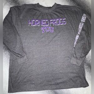 TCU Section 101 Majestic Unisex Dark Gray Horned Frogs Long Sleeve T Shirt 3XL